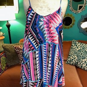 Abstract Neon Express Shift Dress